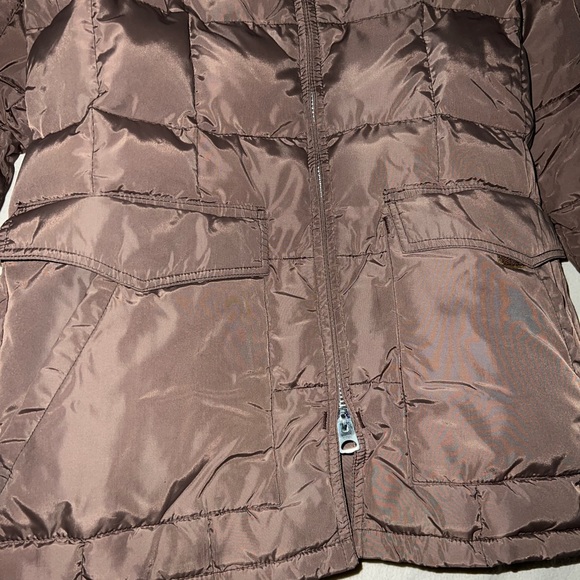 Vintage 70s Ms. Pioneer Puffer Coat Jacket Northern Down Full Zip Brown Women Lg - Picture 6 of 8